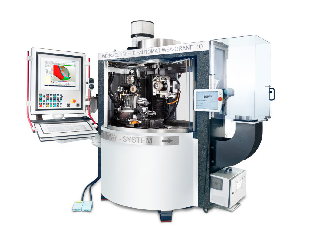 Der HAWEMAT WSA G 10 5-Achs CNC Werkzeugschleifautomat ist für die vollautomatische Massenproduktion von hochpräzisen Schaftwerkzeugen im Durchmesserbereich bis max. 10 mm ausgelegt.