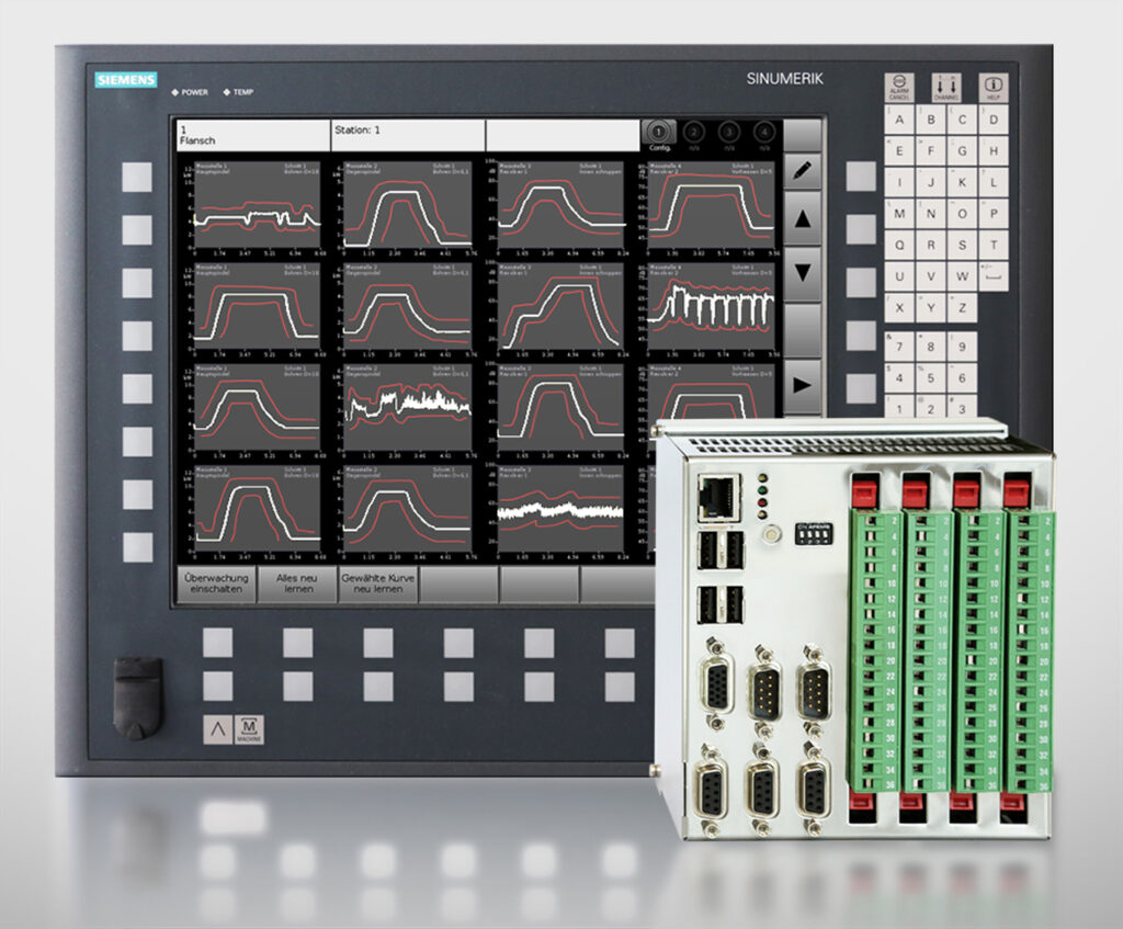 Der Nordmann Tool Monitor SEM-MODUL-e2 ist voll integrierbar in die Steuerungssysteme von SSB-Werkzeugmaschinen und erlaubt eine freie Anzahl von gleichzeitig darstellbaren Messkurven.